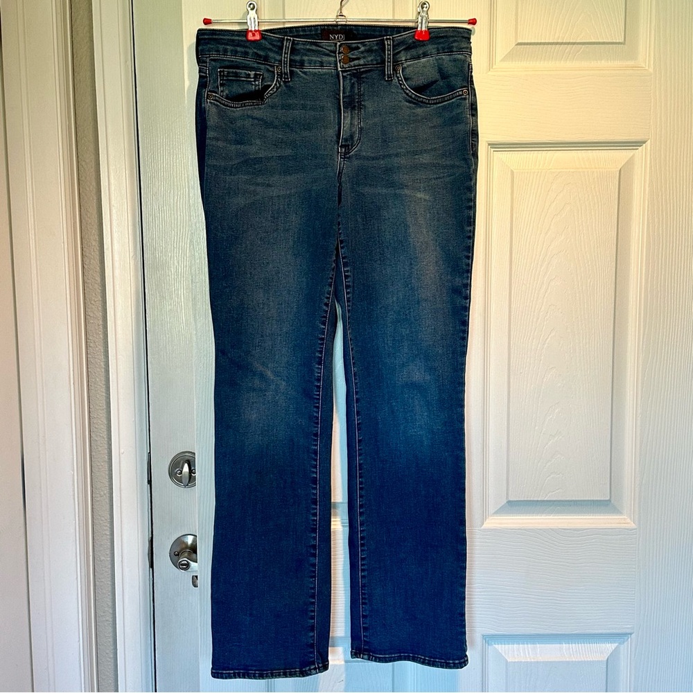 NYDJ Women’s Marilyn Straight Habana Blue Mid Rise Jeans Size 8 Petite